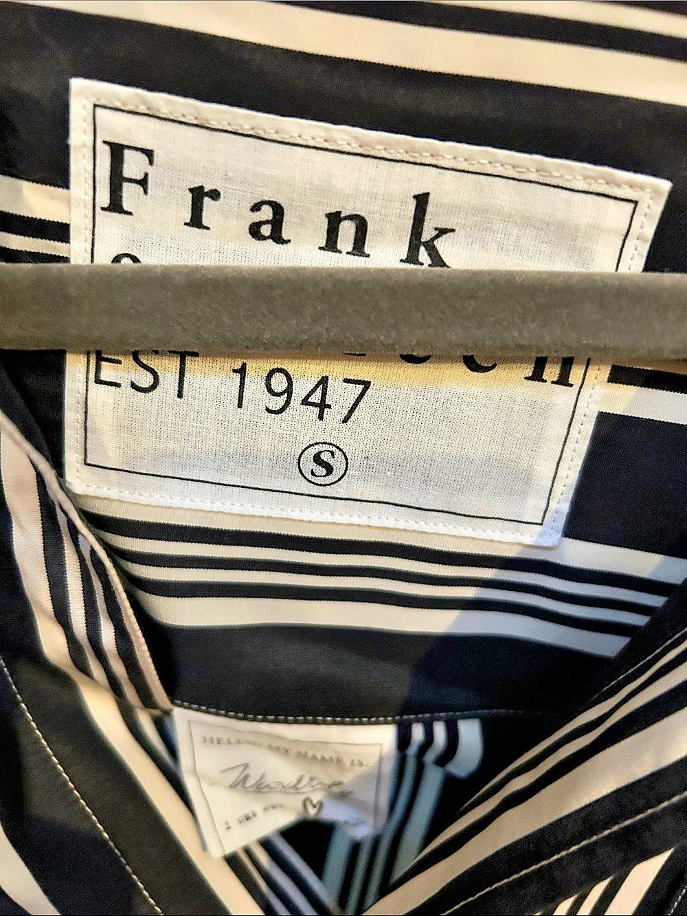 Frank & Eileen Striped Shirt Black & White Size Small worn once - Picture 3 of 5